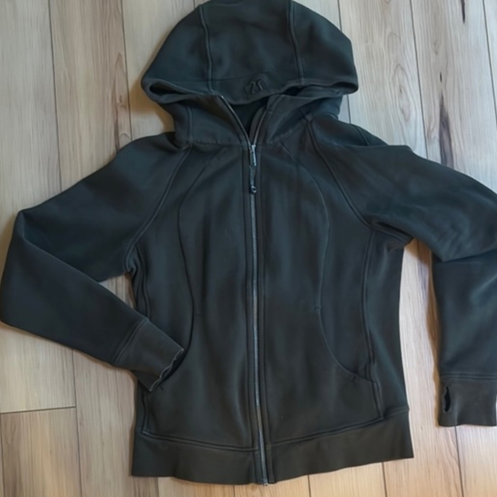 Lululemon Scuba Army Green Zip-Up Hoodie Size 10